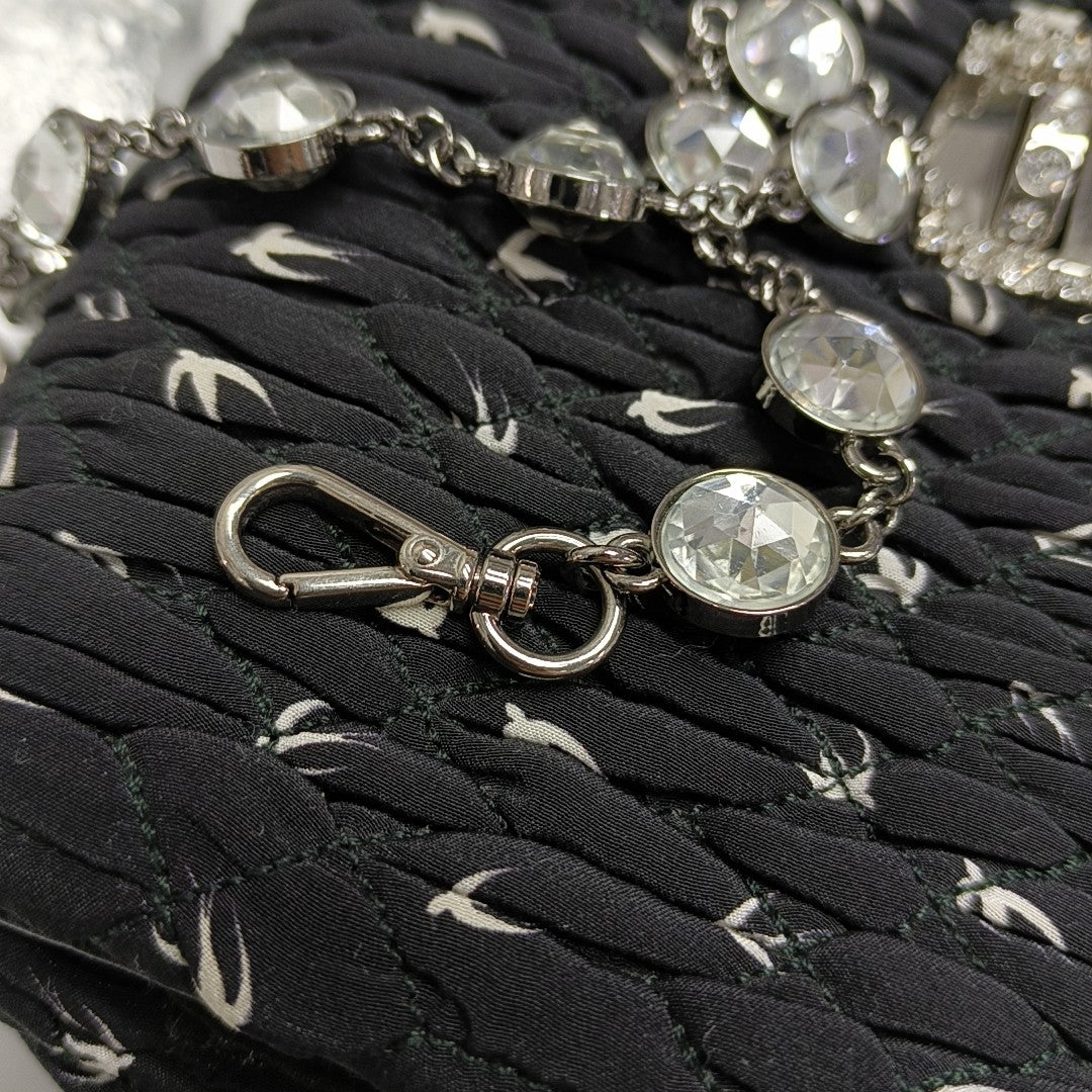 Crystal Quilted Fabric Black