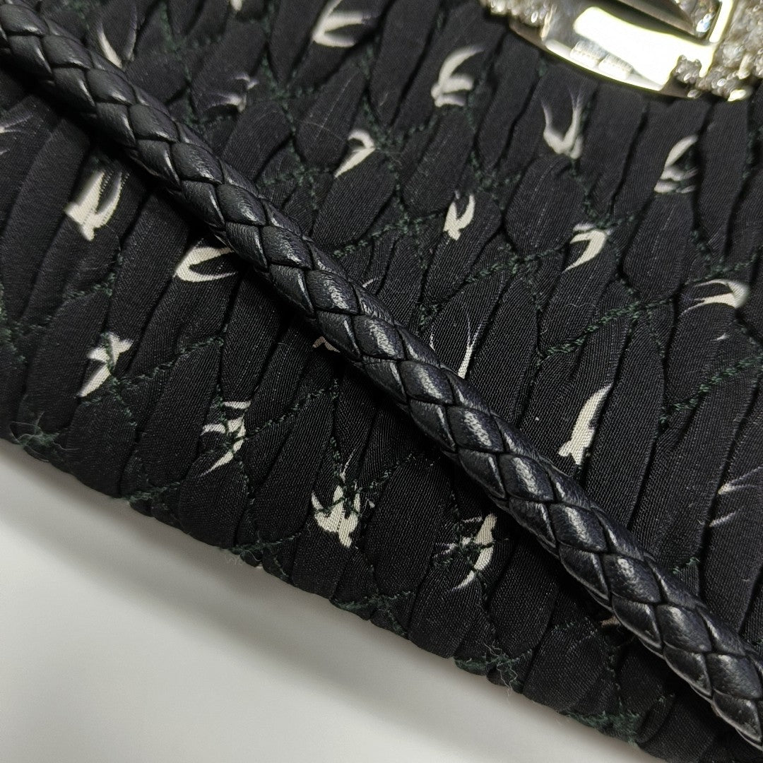 Crystal Quilted Fabric Black