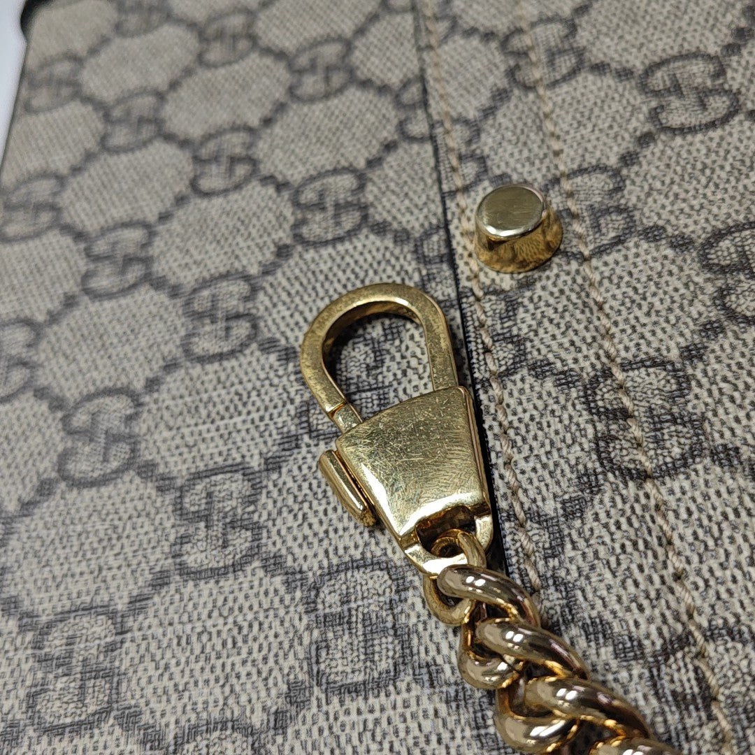 Padlock Small Monogram Coated Canvas Beige