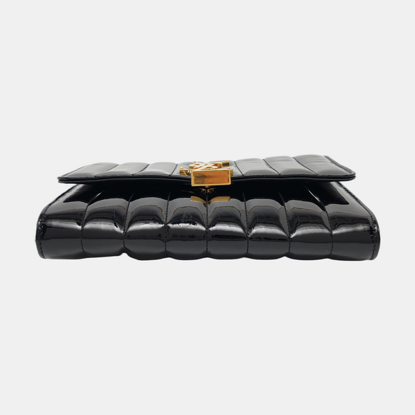 VICKY Large Quilted Patent Leather Black