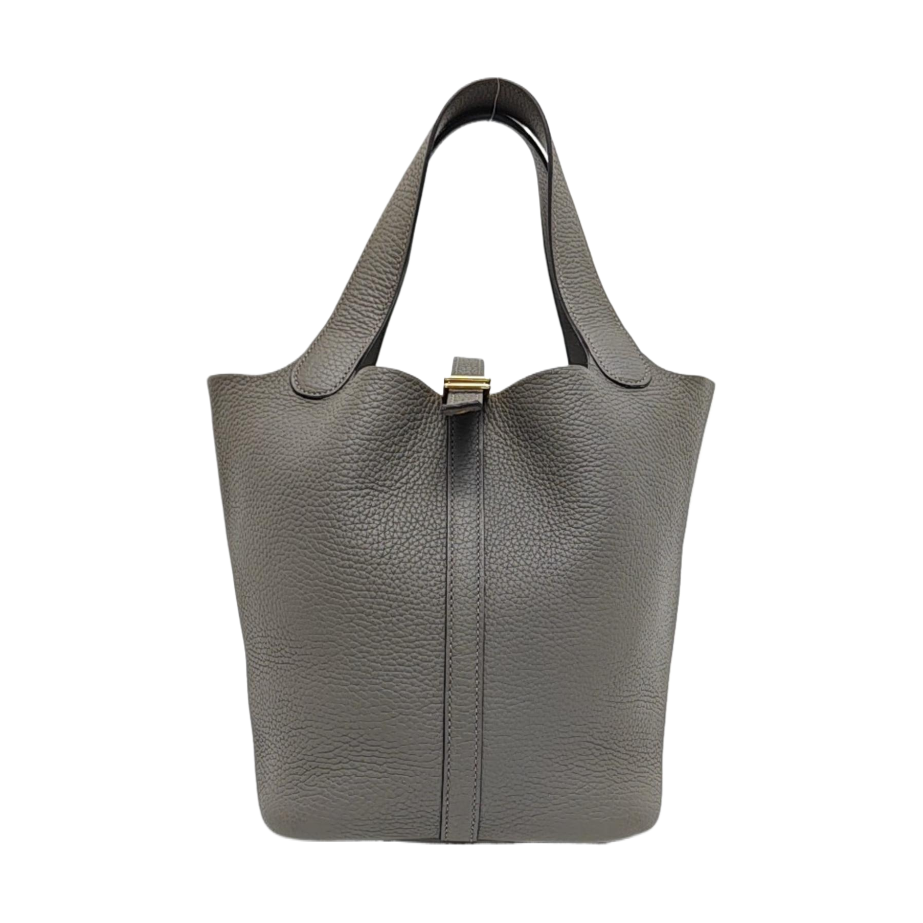 Authenticated pre-owned  Picotin Lock 22 Clemence Gray - Top Handle Bag at Looply