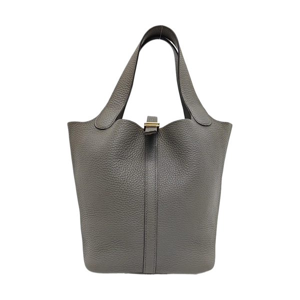 Authenticated pre-owned  Picotin Lock 22 Clemence Gray - Top Handle Bag at Looply