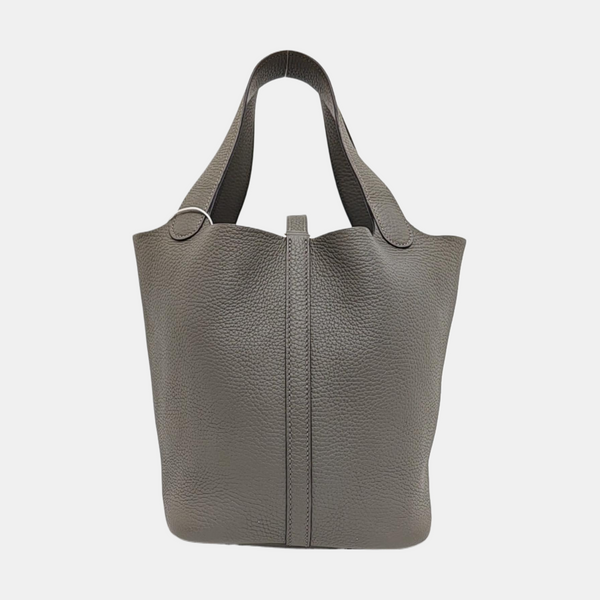 Authenticated pre-owned  Picotin Lock 22 Clemence Gray - Top Handle Bag at Looply