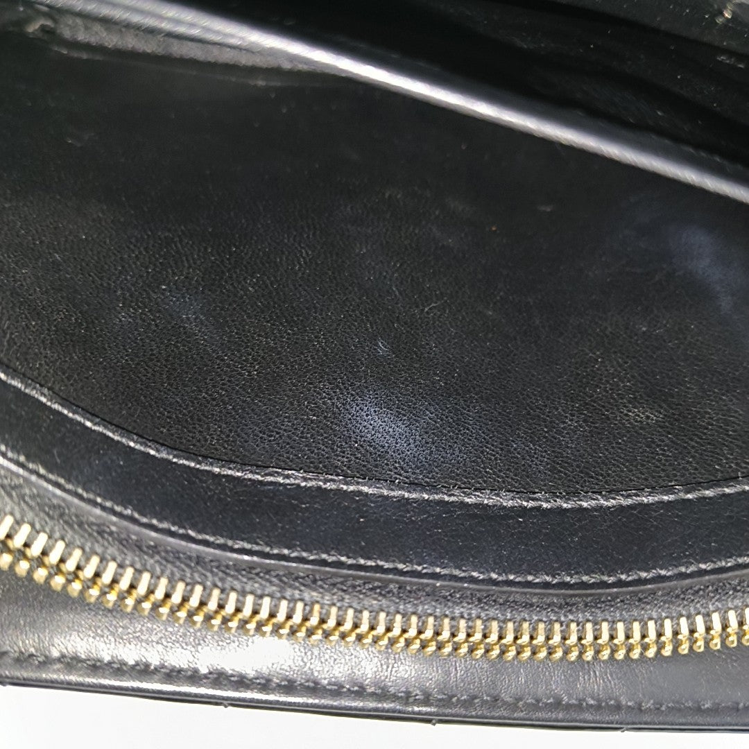 VICKY Large Quilted Patent Leather Black