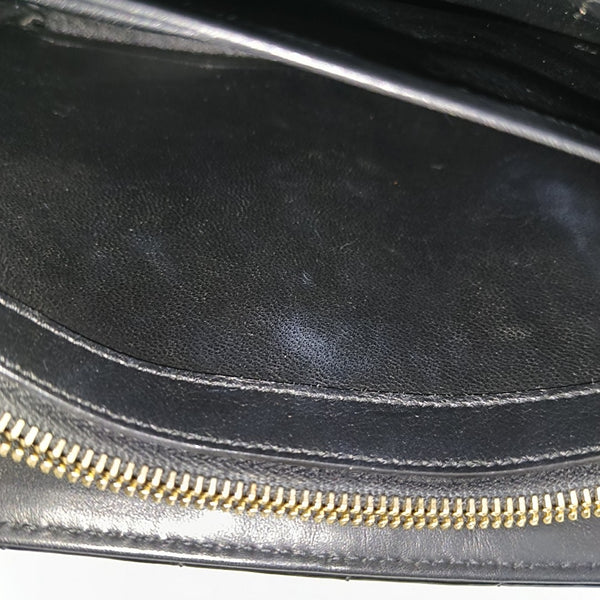 VICKY Large Quilted Patent Leather Black