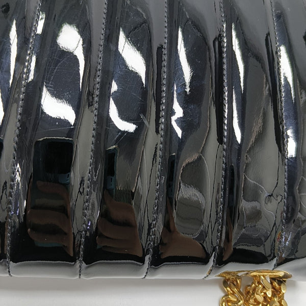 VICKY Large Quilted Patent Leather Black