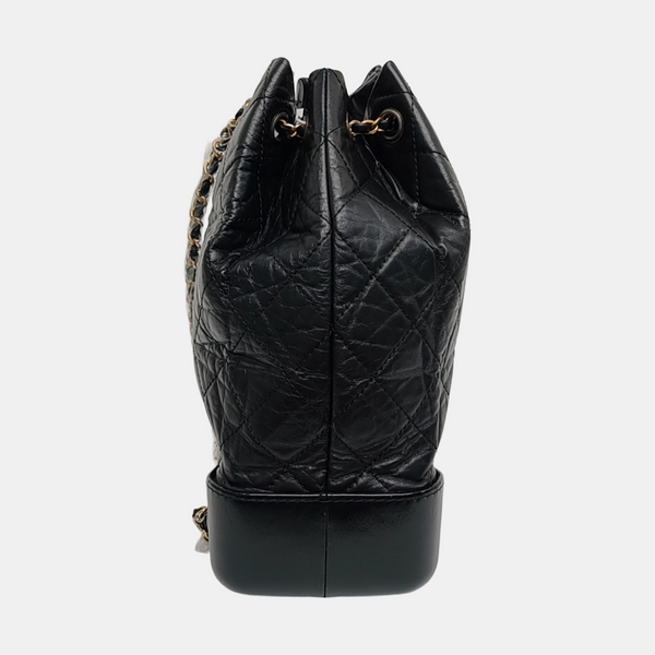 GABRIELLE Large Quilted Calfskin Black