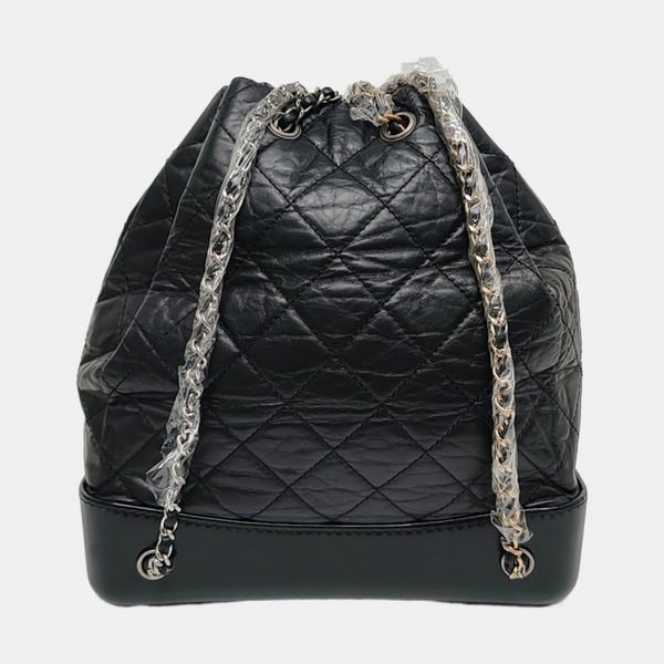 GABRIELLE Large Quilted Calfskin Black