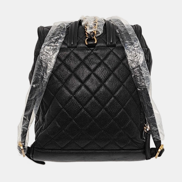 FILIGREE Small Quilted Grained Calfskin Black