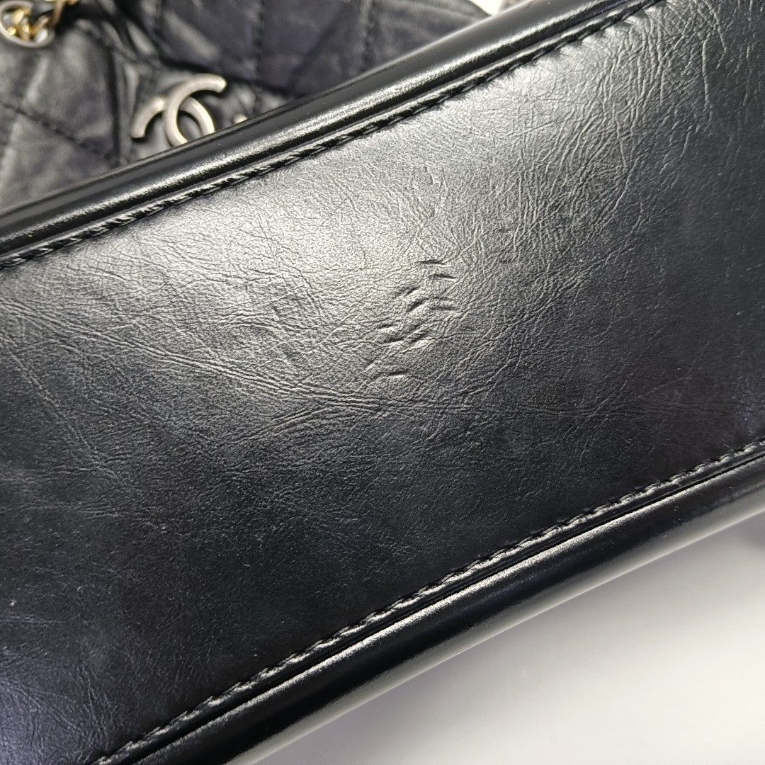 GABRIELLE Large Quilted Calfskin Black
