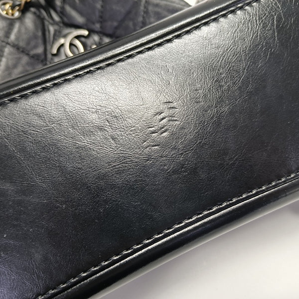 GABRIELLE Large Quilted Calfskin Black