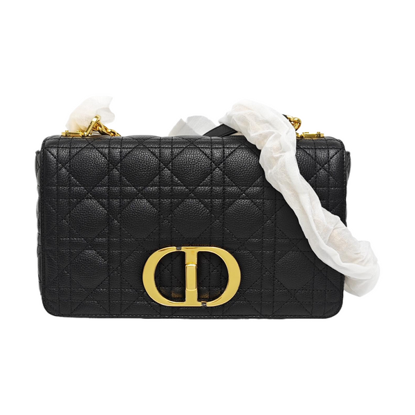 Dior Caro Medium Cannage Calfskin Black