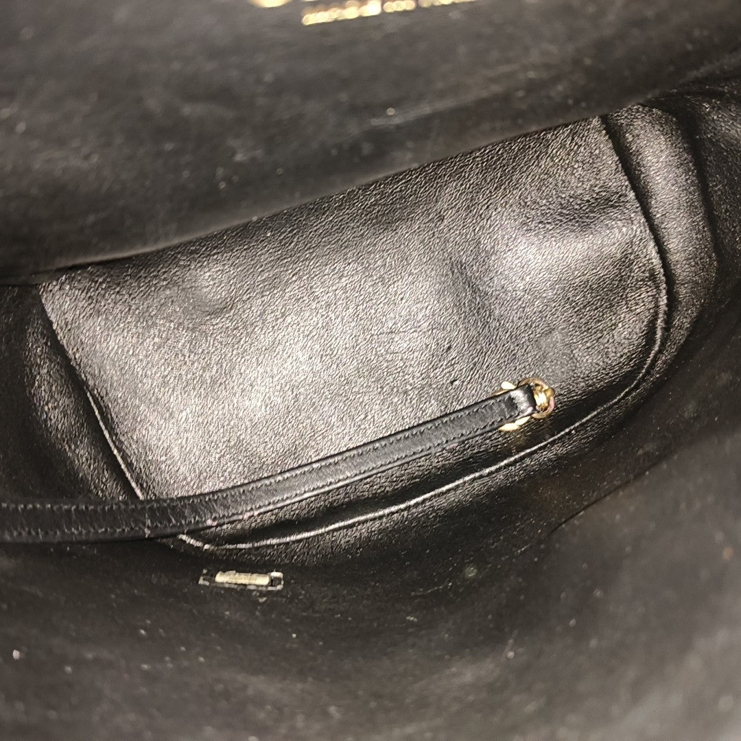 FILIGREE Small Quilted Grained Calfskin Black