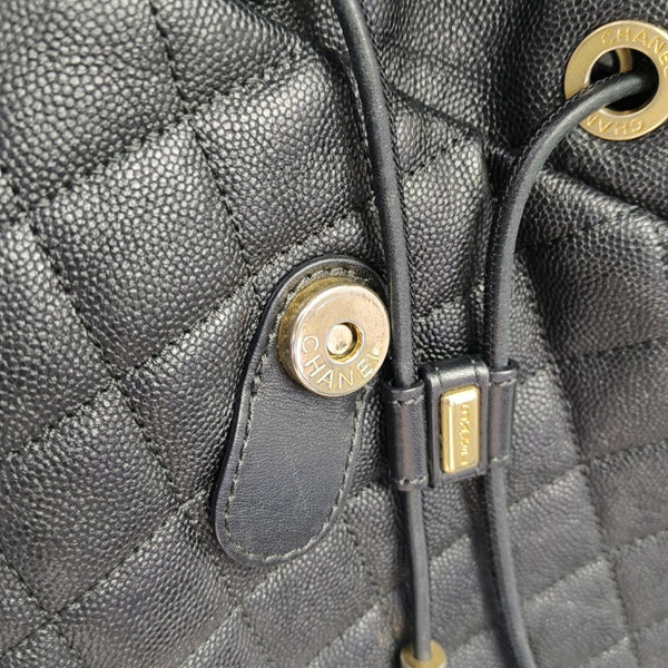 FILIGREE Small Quilted Grained Calfskin Black