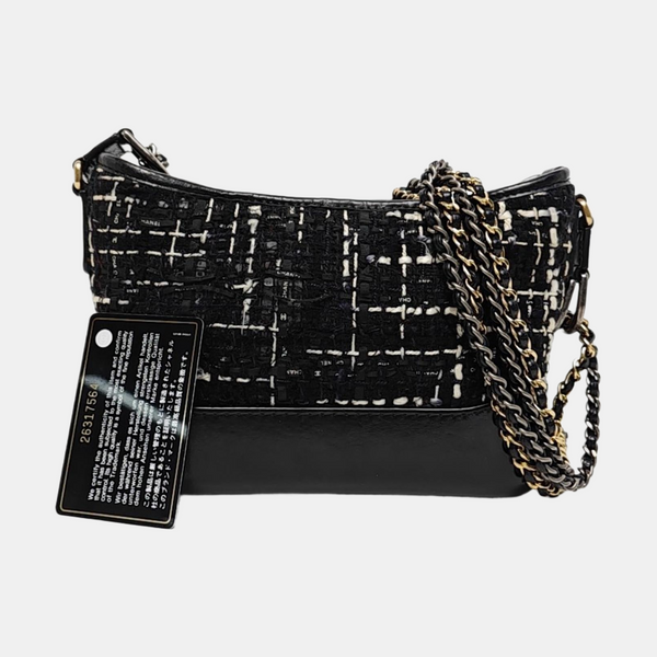 Authenticated pre-owned  Gabrielle Small Quilted Wool Black - Crossbody Bag at Looply