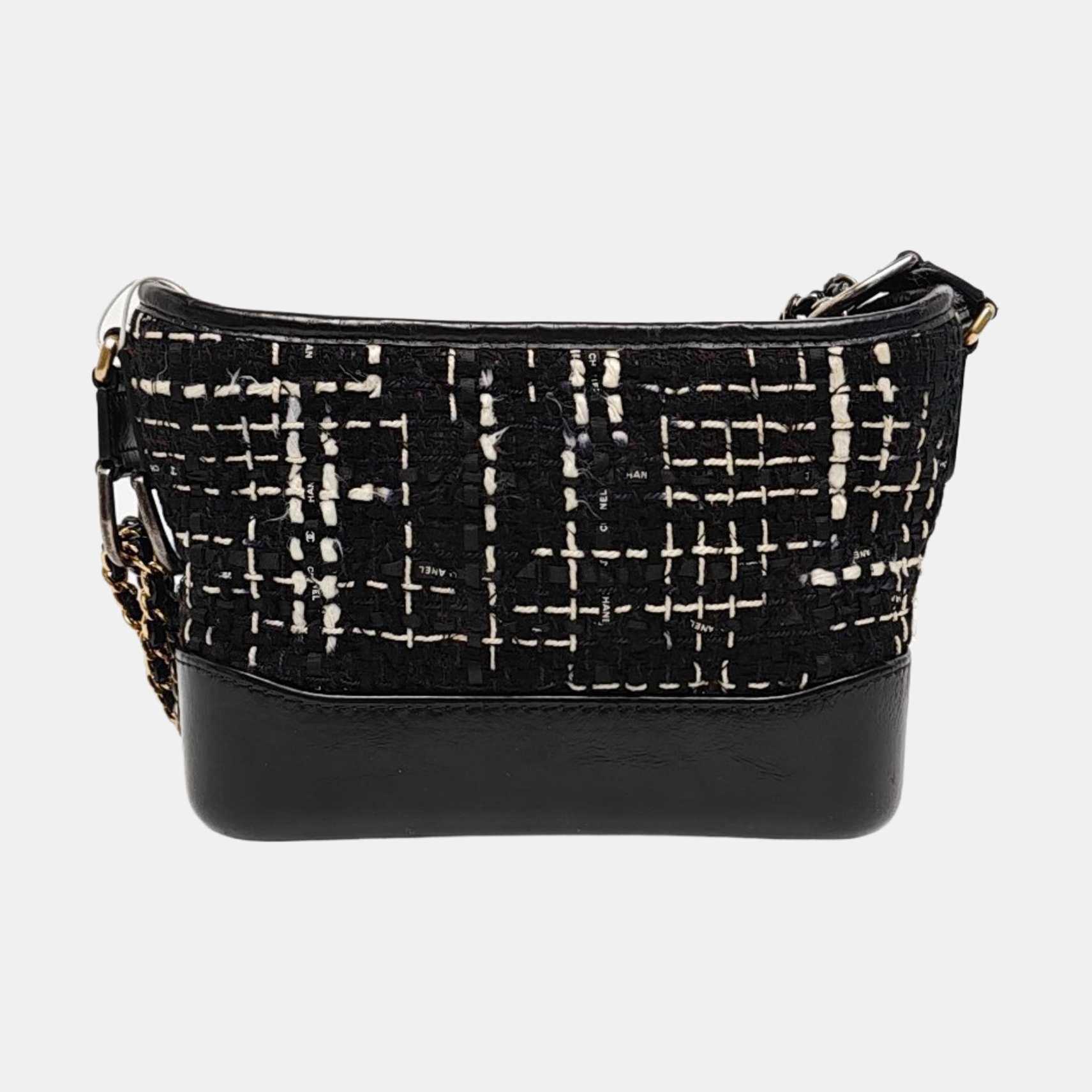 Authenticated pre-owned  Gabrielle Small Quilted Wool Black - Crossbody Bag at Looply