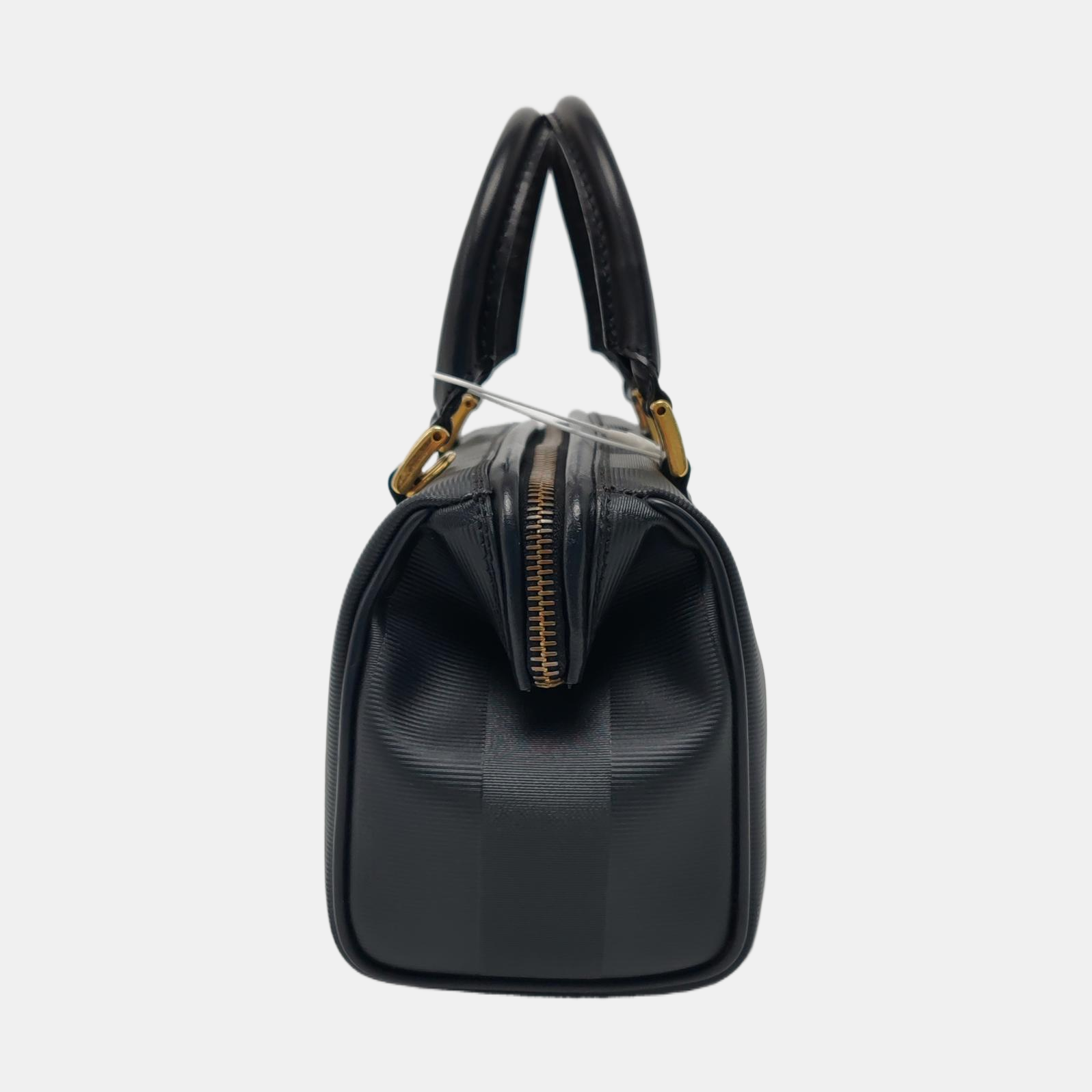 Coated Canvas Top Handle Bag Black
