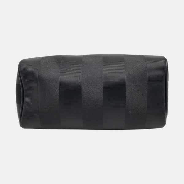 Coated Canvas Top Handle Bag Black