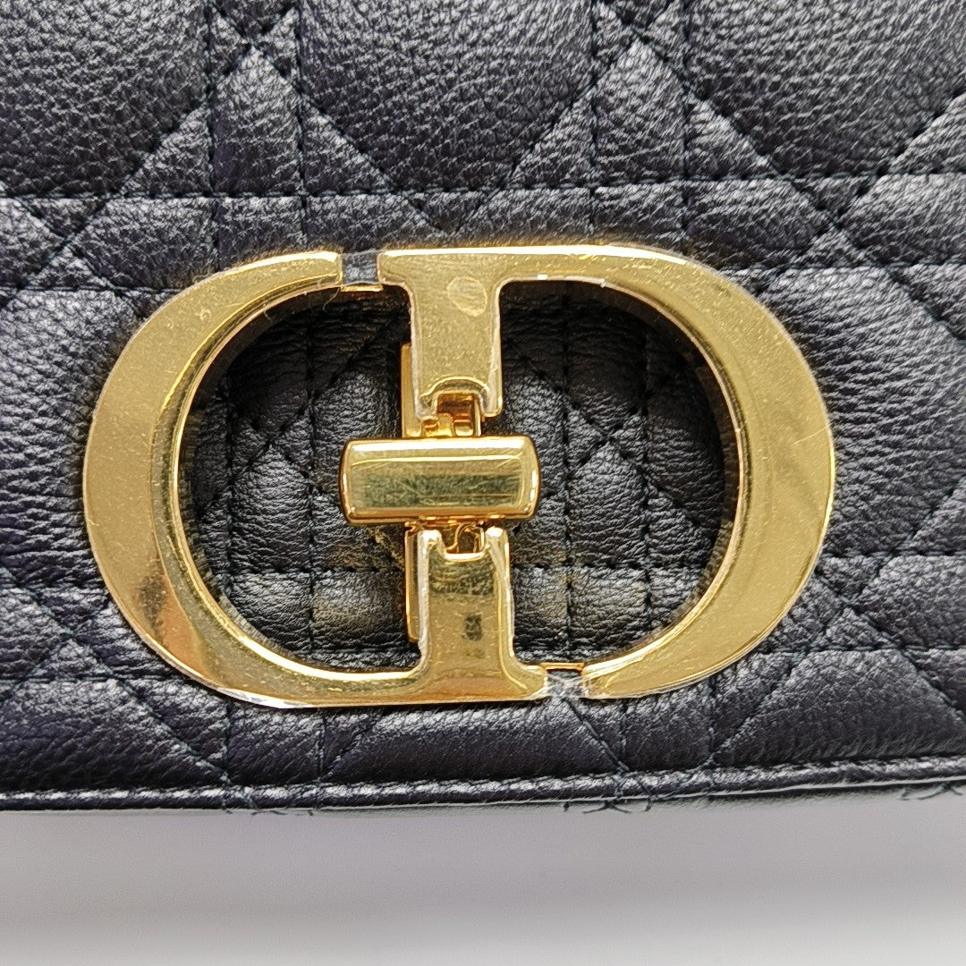 Dior Caro Medium Cannage Calfskin Black