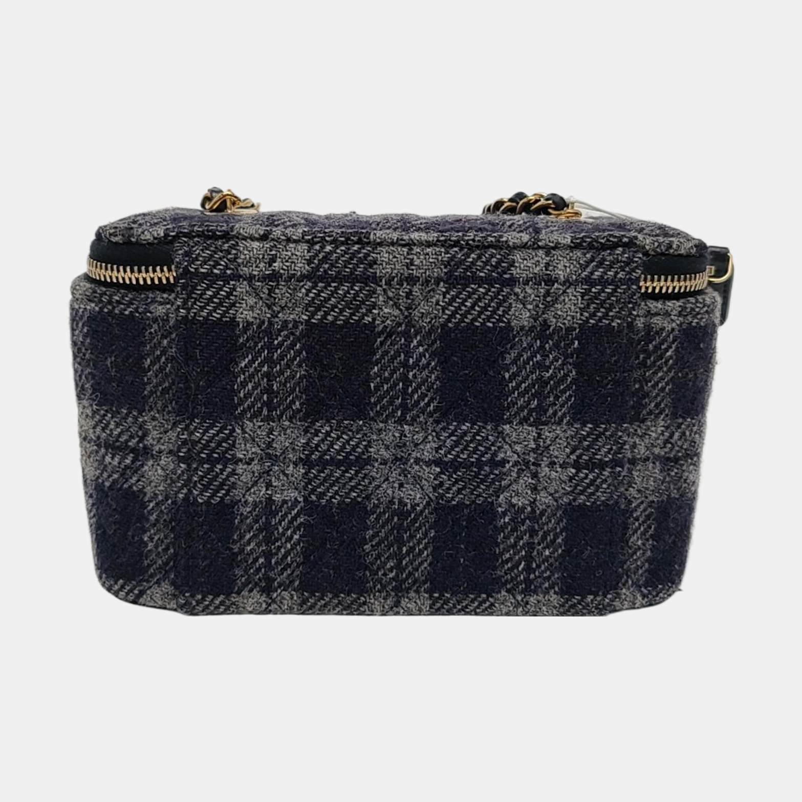 Authenticated pre-owned  Vanity Case Quilted Wool Blue - Shoulder Bag at Looply