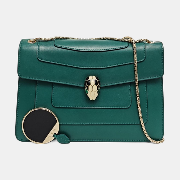 SERPENTI FOREVER Medium Calfskin Green