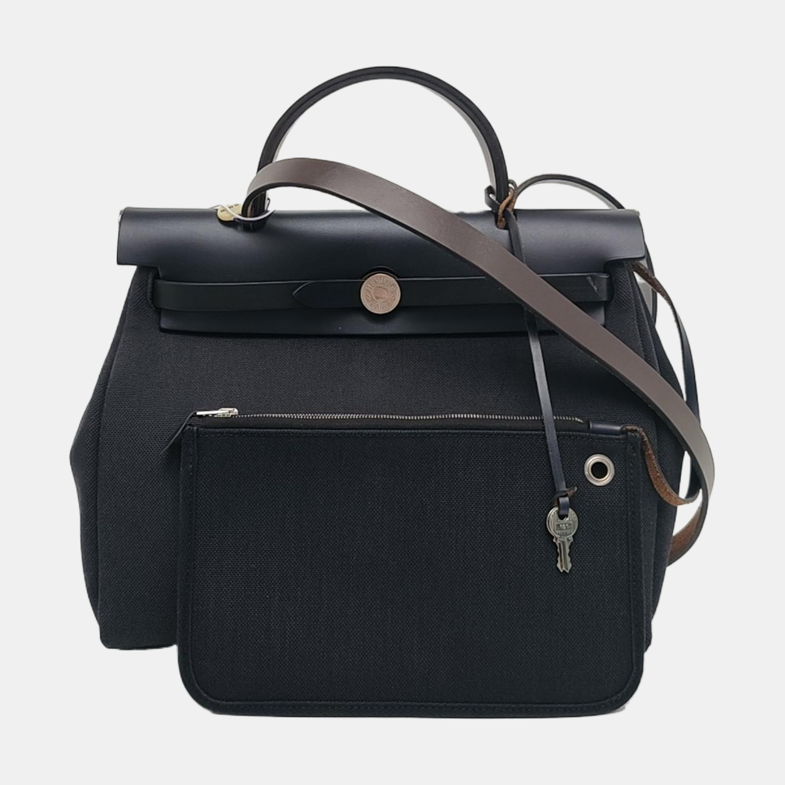 Authenticated pre-owned  Herbag 28 Canvas Black - Shoulder Bag at Looply
