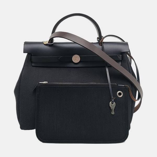 Authenticated pre-owned  Herbag 28 Canvas Black - Shoulder Bag at Looply