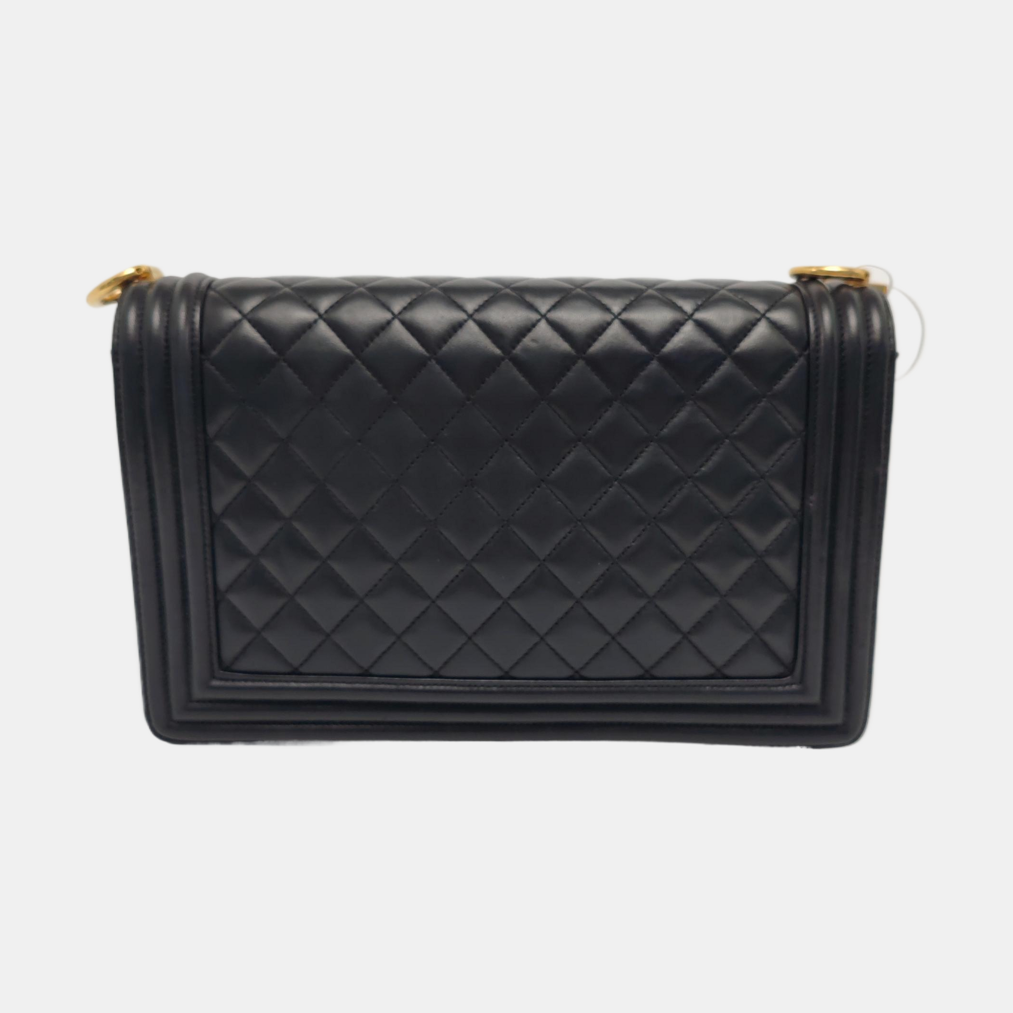 BOY CHANEL Large Quilted Lambskin Black