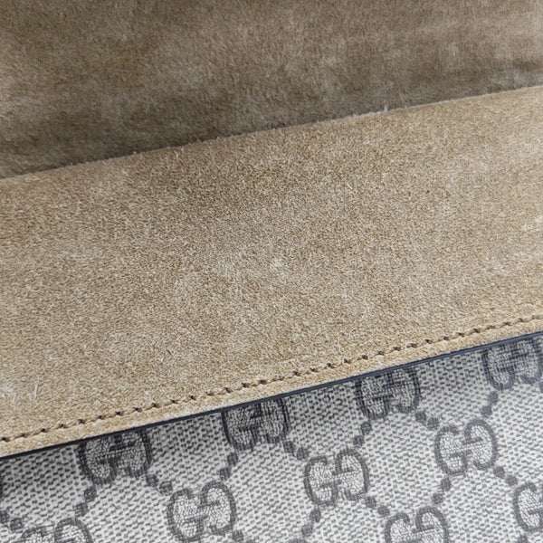 Dionysus Small Monogram Coated Canvas Beige
