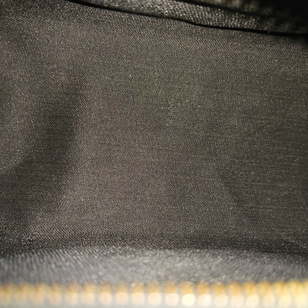 Coated Canvas Top Handle Bag Black