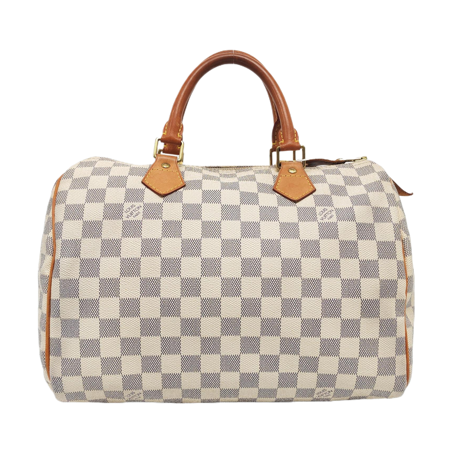 Authenticated pre-owned  Speedy 30 Damier Azur Coated Canvas White - Top Handle Bag at Looply