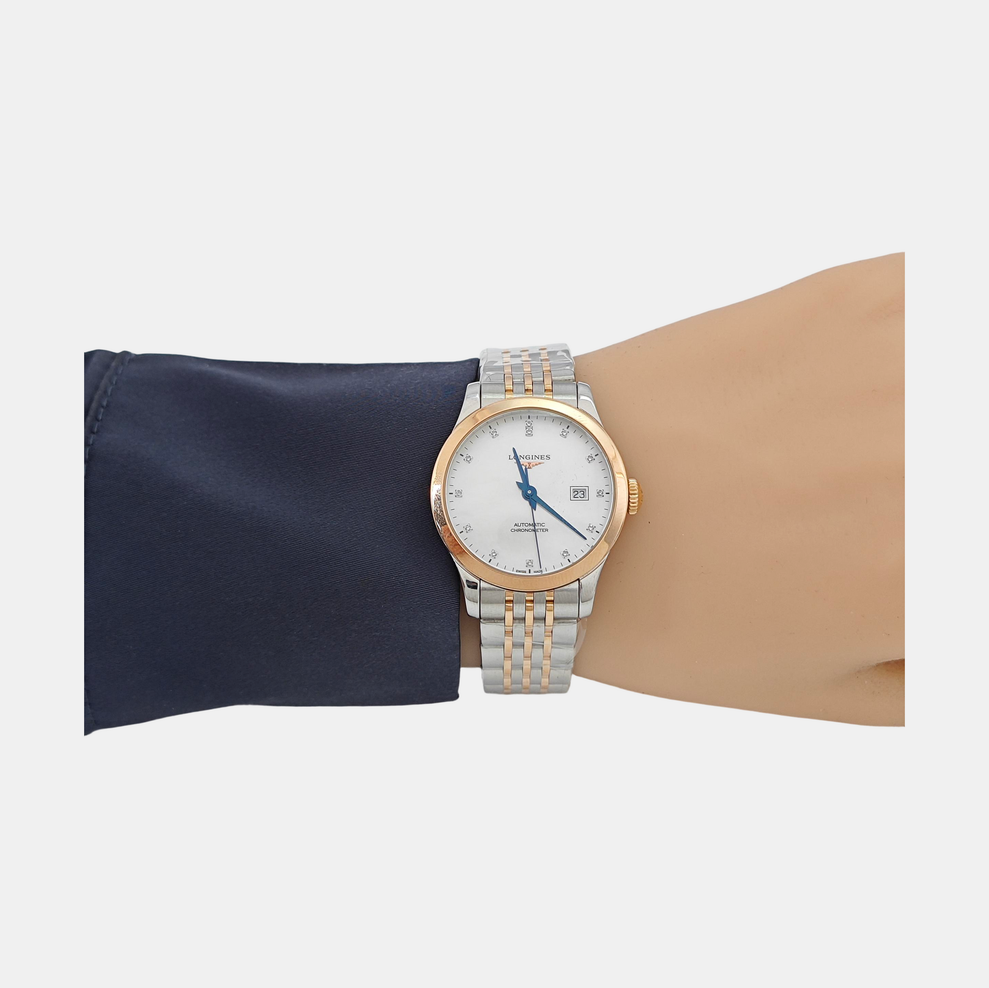 Record 30mm White Automatic Watch