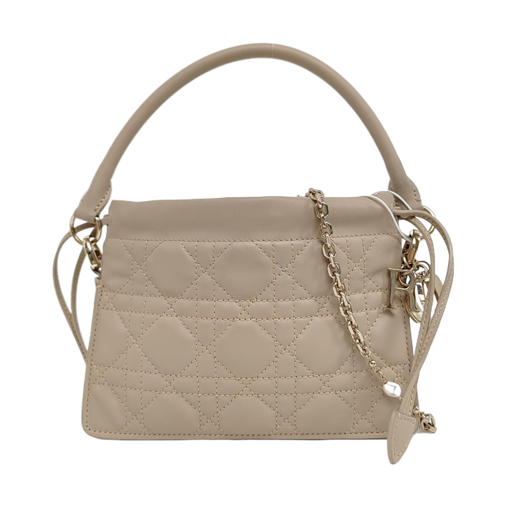 Authenticated pre-owned  Lady Dior Milly Mini Lambskin Beige - Shoulder Bag at Looply