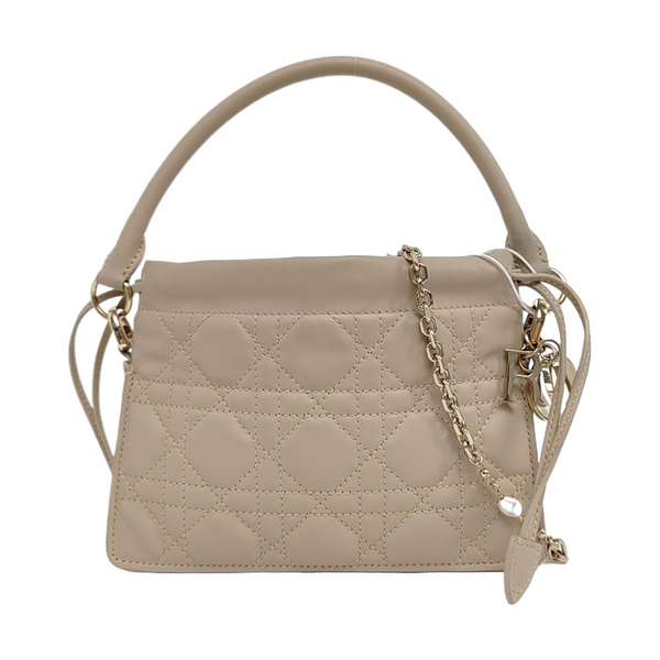 Authenticated pre-owned  Lady Dior Milly Mini Lambskin Beige - Shoulder Bag at Looply