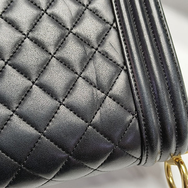 BOY CHANEL Large Quilted Lambskin Black