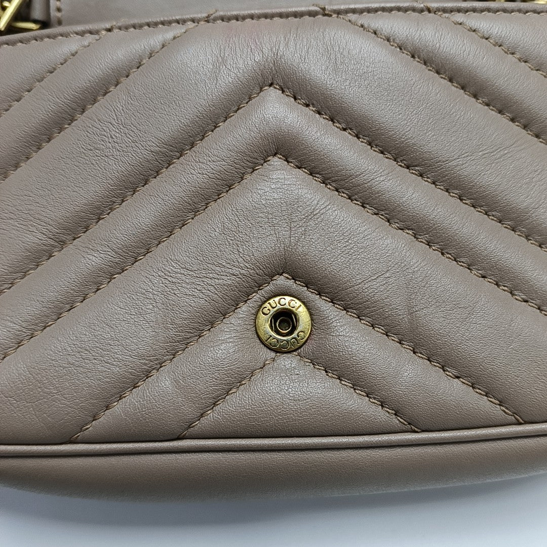 GG Marmont Mini Quilted Calfskin Beige