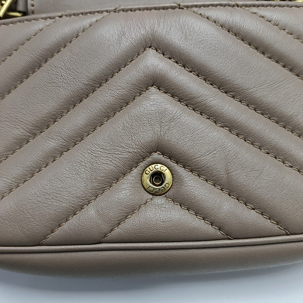 GG Marmont Mini Quilted Calfskin Beige