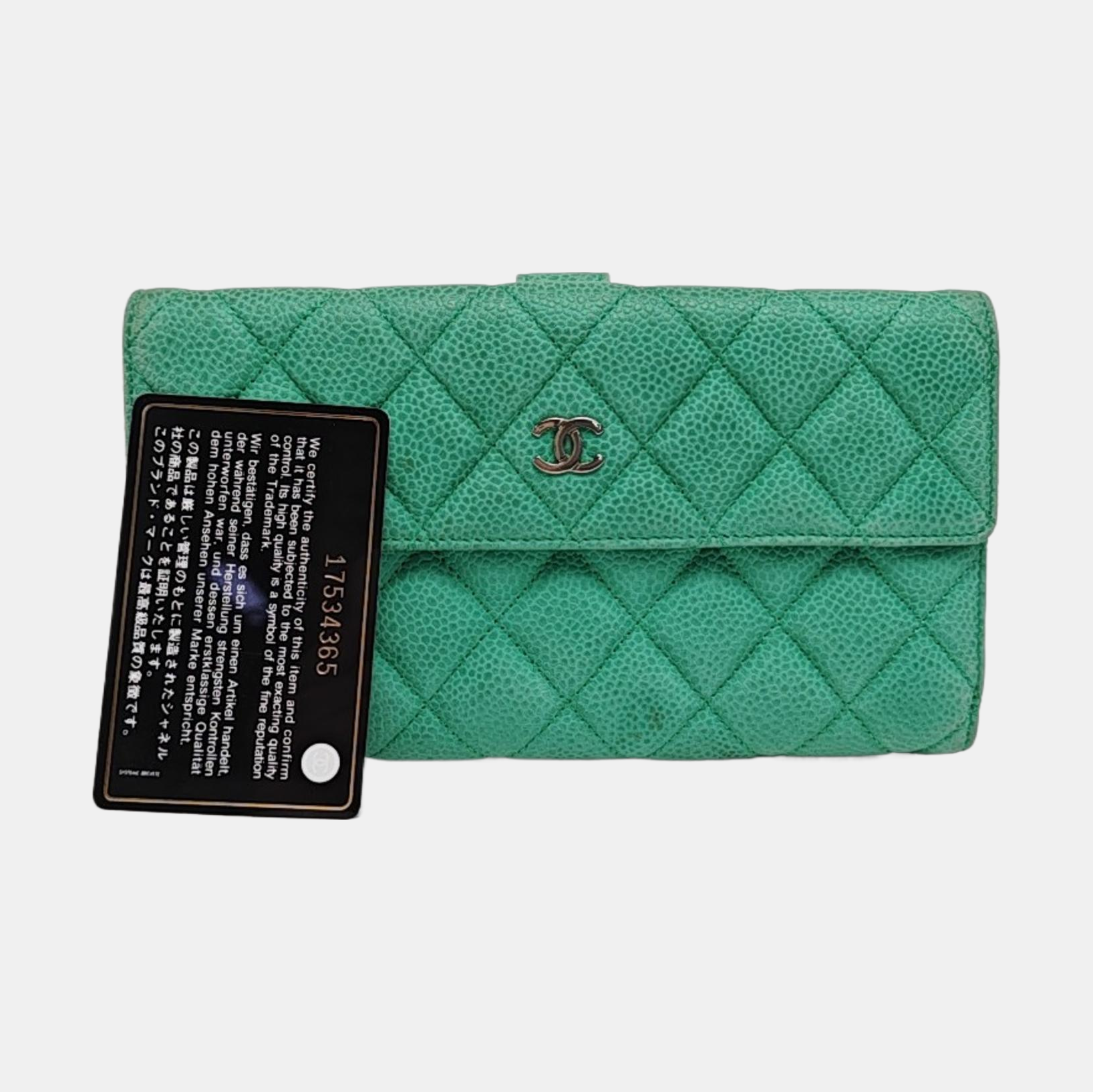 Quilted Grained Calfskin Green