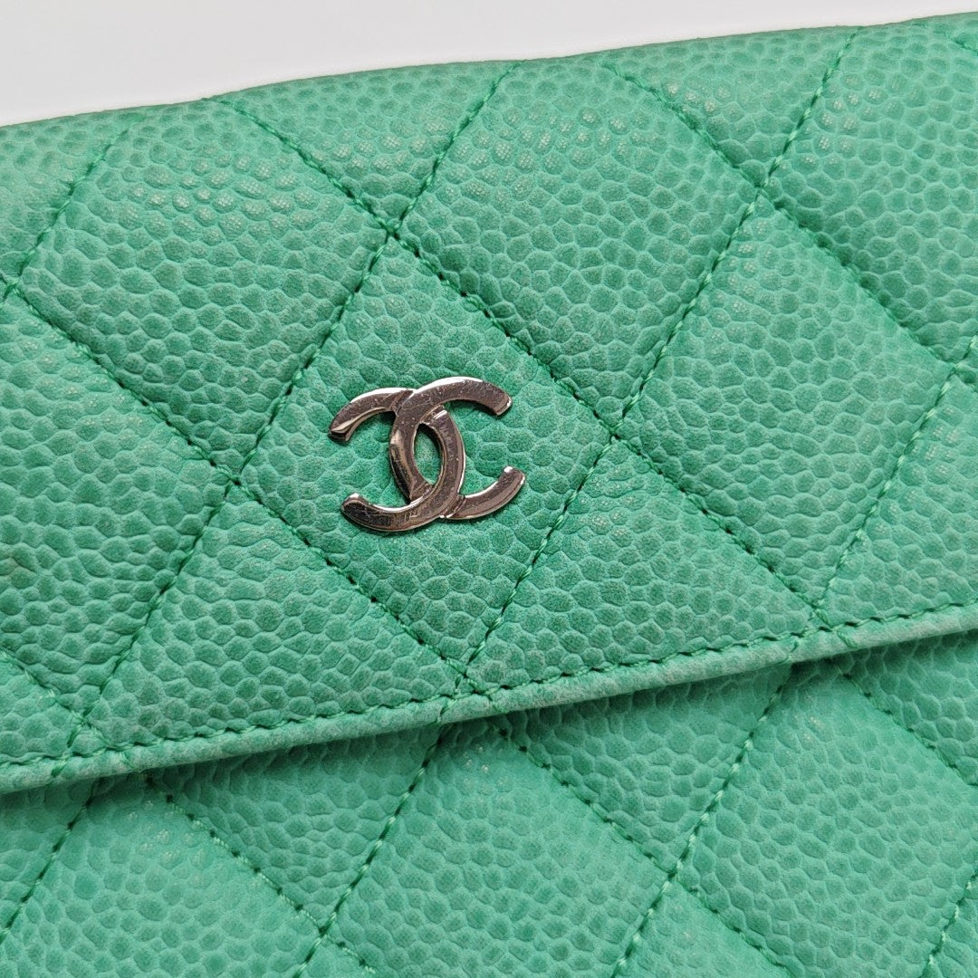 Quilted Grained Calfskin Green
