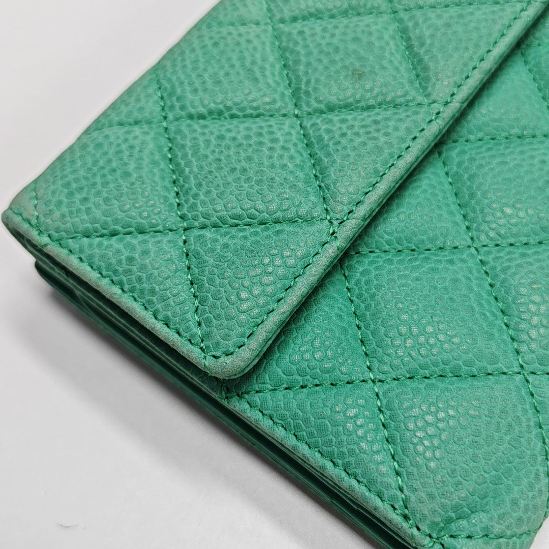 Quilted Grained Calfskin Green