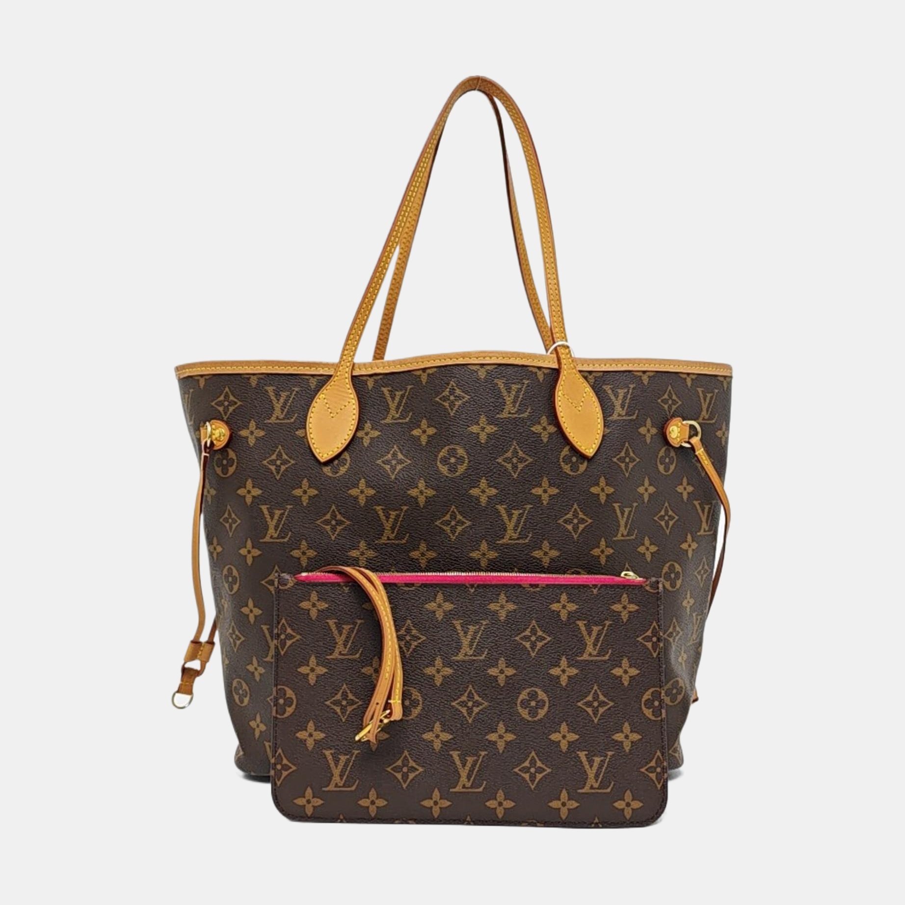 NEVERFULL MM Monogram Coated Canvas Brown