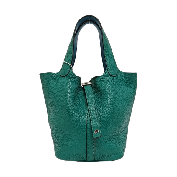 Authenticated pre-owned  Picotin Lock 18 Clemence Green - Top Handle Bag at Looply