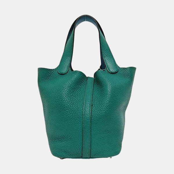 Authenticated pre-owned  Picotin Lock 18 Clemence Green - Top Handle Bag at Looply