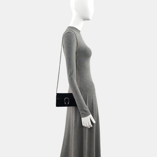 Authenticated pre-owned  Dionysus Super Mini Suede Black - Shoulder Bag at Looply