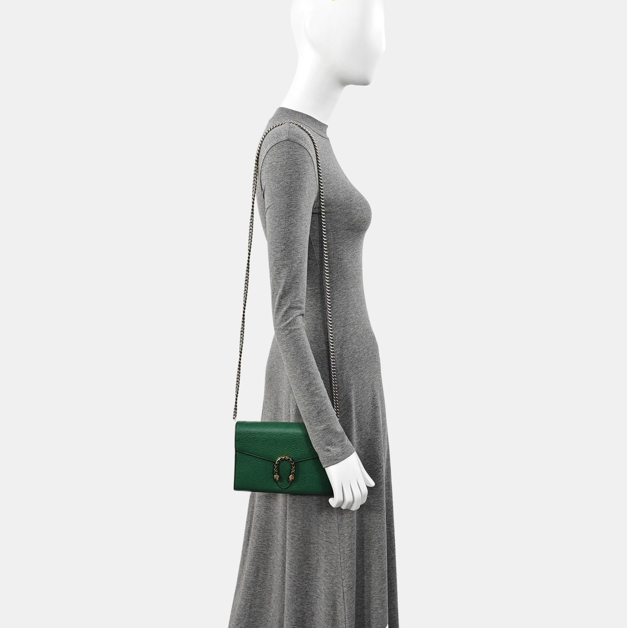 Authenticated pre-owned  Dionysus Super Mini Calfskin Green - Shoulder Bag at Looply