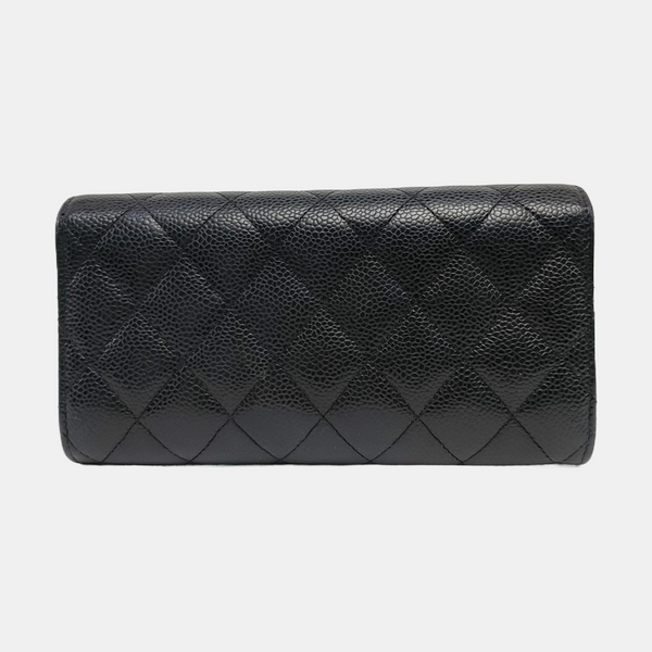Authenticated pre-owned  Classic Flap Quilted Calfskin Black - Wallet at Looply