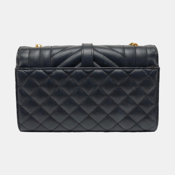 ENVELOPE Small Chevron Calfskin Black