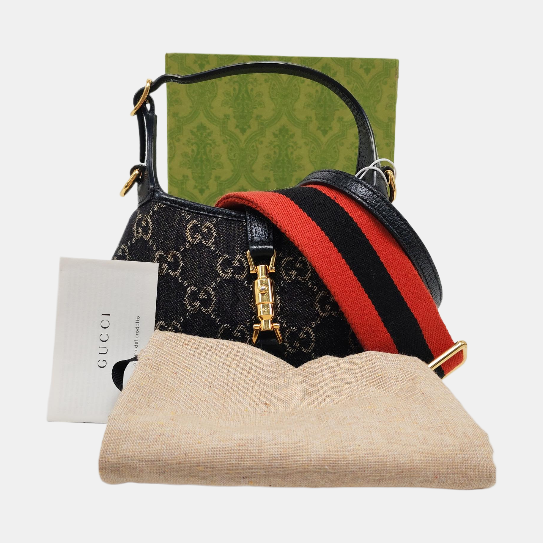 Authenticated pre-owned  Jackie 1961 Mini Monogram Denim Black - Shoulder Bag at Looply