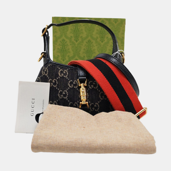 Authenticated pre-owned  Jackie 1961 Mini Monogram Denim Black - Shoulder Bag at Looply