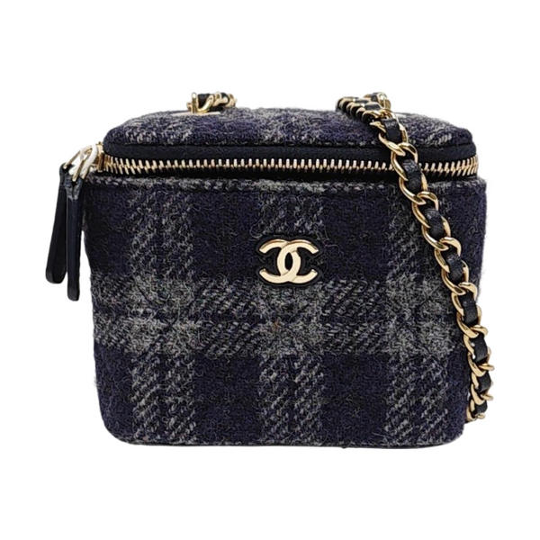 Authenticated pre-owned  Vanity Case Small Wool Blue - Shoulder Bag at Looply